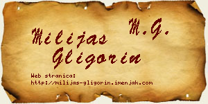 Milijas Gligorin vizit kartica